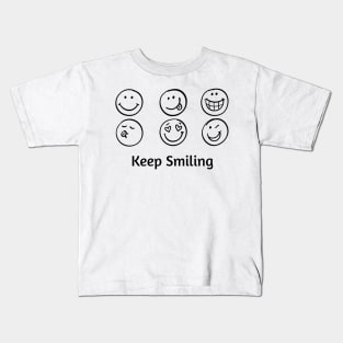 Keep Smiling Happy Faces Kids T-Shirt